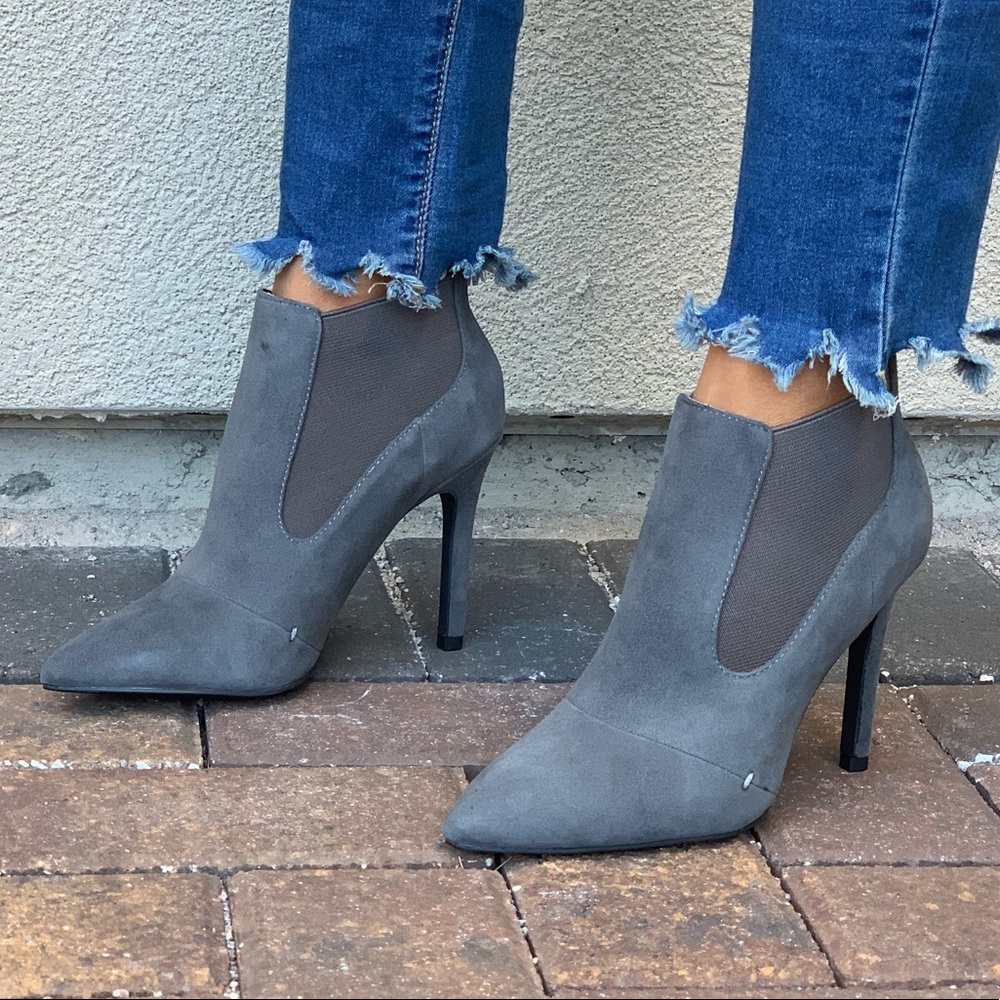 Distressed Pointy Toe Stiletto Heel Ankle Bootie - Picture 1 of 8
